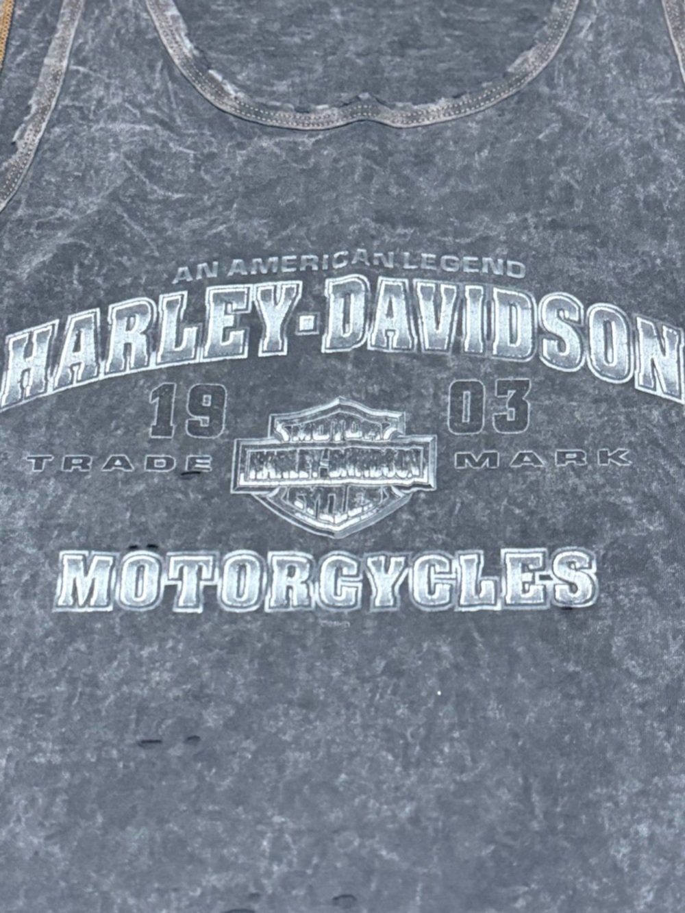 Authentic Harley-Davidson Hawaii Washed Charcoal Gray Graphic Muscle Tank Large - Picture 9 of 10